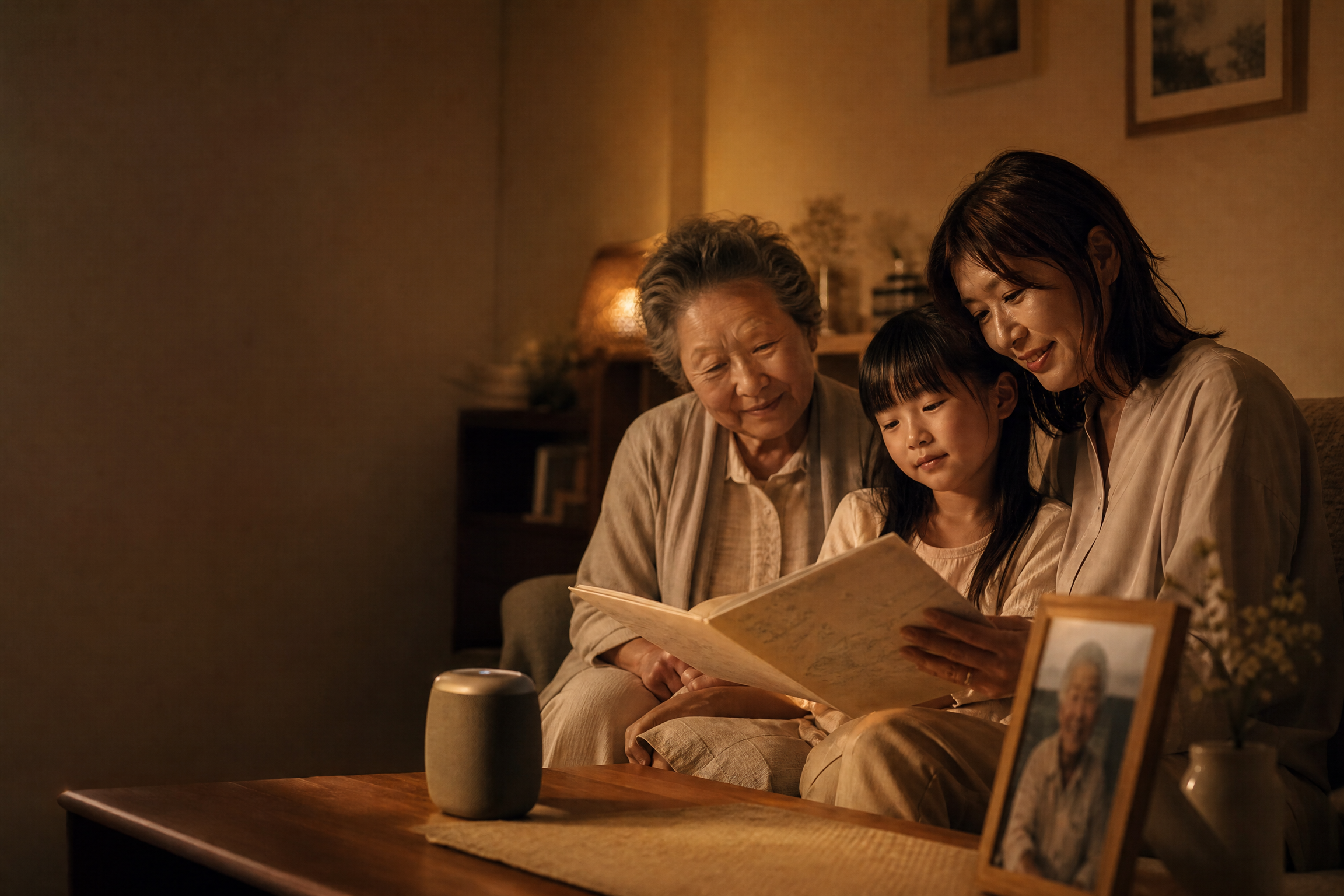 完成した歌を家族で聴くあたたかな時間